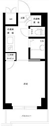 ルーブル白金高輪 1Kの間取図画像