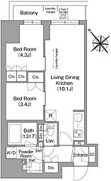 COMFORIALIV東池袋 2LDKの間取図画像