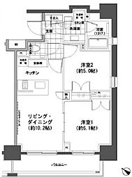 パークハビオ人形町 2LDKの間取図画像