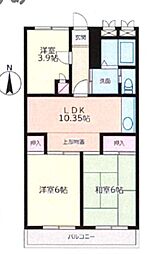 新藤マンション 3LDKの間取図画像