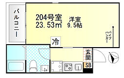 Valle Feliz雑色 1Kの間取図画像