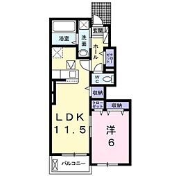 ベル・フランB 1LDKの間取図画像