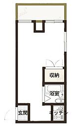 リバーサイド・ヴィラ ワンルームの間取図画像