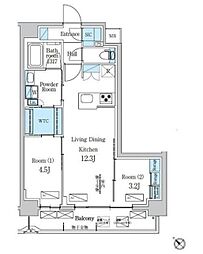 江戸川区西瑞江4丁目マンション 2LDKの間取図画像