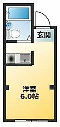 CaSa白河 1Kの間取図画像