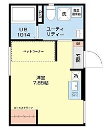 グレースアレイ池上 ワンルームの間取図画像
