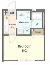 NEST市ヶ尾 1Kの間取図画像