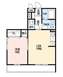 トレビナ西船橋 1LDKの間取図画像