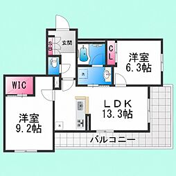 堺市北区東雲東町1丁マンション 2LDKの間取図画像