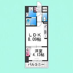 リアライズ宿院 1LDKの間取図画像