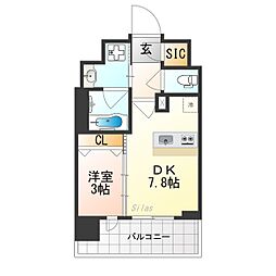 ベラジオ雅び西大路七条 1LDKの間取図画像