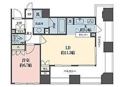 ルネ新宿御苑タワー 1LDKの間取図画像