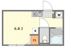 BPナカノ 2階ワンルームの間取り