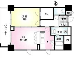 ノース清水 1LDKの間取図画像