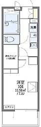 レオパレスNEWGREEN2 1Kの間取図画像