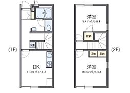レオパレスカスターノ 2DKの間取図画像