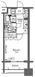 プラウドフラット三軒茶屋 1Kの間取図画像