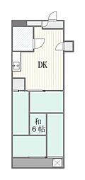 ハイツオーエド 1DKの間取図画像