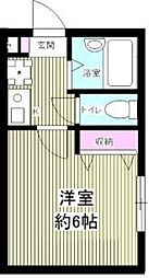チェスナッツ戸越 1Kの間取図画像