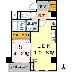 JR山陽新幹線 新神戸駅 徒歩3分の賃貸マンション 6階1LDKの間取り