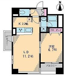 ブルソール信濃町 1LDKの間取図画像