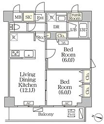 ORSUS志村坂上 2LDKの間取図画像