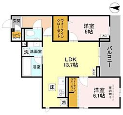 Coco Fleur 2LDKの間取図画像