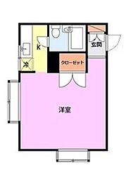 コーポあかさわ 1Kの間取図画像