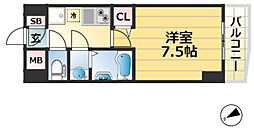 アプリーレ三宮イースト 1Kの間取図画像