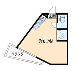 Cubekanamachi5 ワンルームの間取図画像