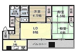 コーポイソダ 3LDKの間取図画像
