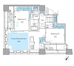 パークアクシス月島マチュアスタイル 2LDKの間取図画像