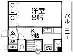 国際グランドハイツ 1DKの間取図画像
