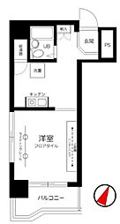 セザール第2伊勢佐木町 1Kの間取図画像