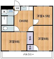 グリーンヒルタカハシ 1階3DKの間取り