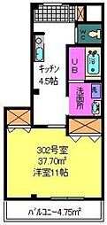 ソレイユ 1Kの間取図画像