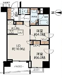 プラウド銀座一丁目 2LDKの間取図画像