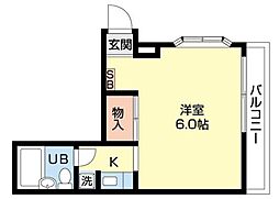 パールハイツ 1Kの間取図画像