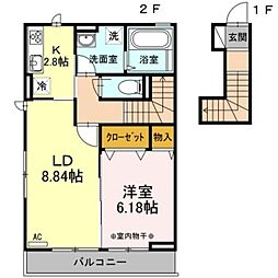 エトワール 1LDKの間取図画像