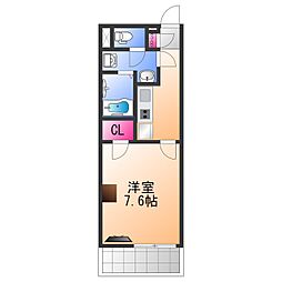 クレイノWILL堺 1Kの間取図画像