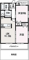 ペルラ 2LDKの間取図画像