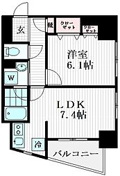 グランディール初台 7階1LDKの間取り