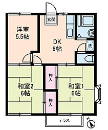 ウェスト立川 3DKの間取図画像