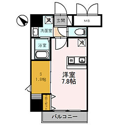 ONLYONE小花2 ワンルームの間取図画像