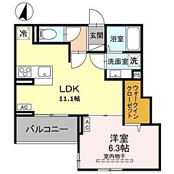 Noble villa東大成 1LDKの間取図画像