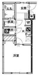 Advance新松戸 1Kの間取図画像