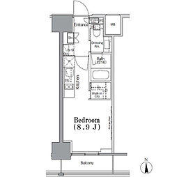 PARKHABIO飯田橋 ワンルームの間取図画像