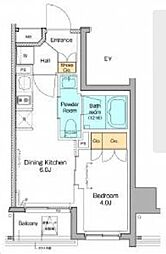プラウドフラット森下4 1DKの間取図画像