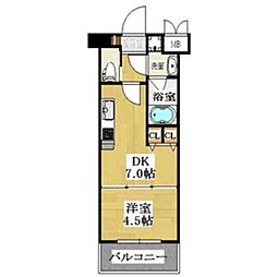 プレジオ西宮 1DKの間取図画像