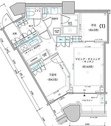 パークタワー勝どきサウス 2LDKの間取図画像
